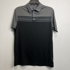 Ben Hogan Performance Gray & Black Short Sleeve Polo Shirt Small